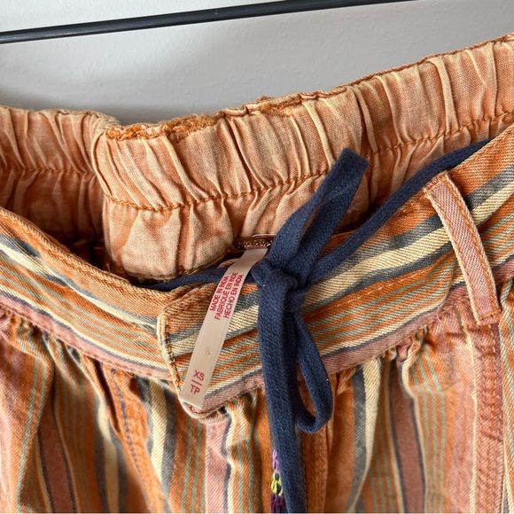 Free people kahuna harem shorts Orange striped pockets drawstring XS - Picture 3 of 5